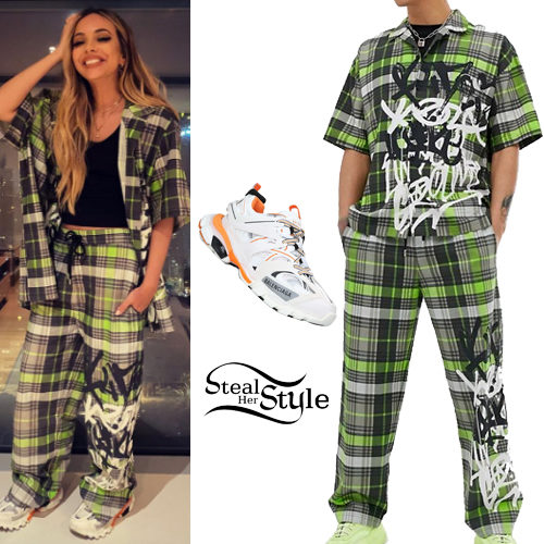 Green Graffiti Check Shirt and Matching Pants