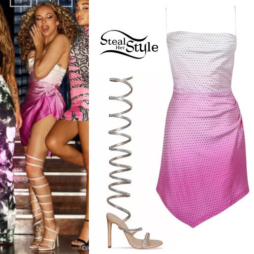 Pink Mini Dress, Spiral Sandals