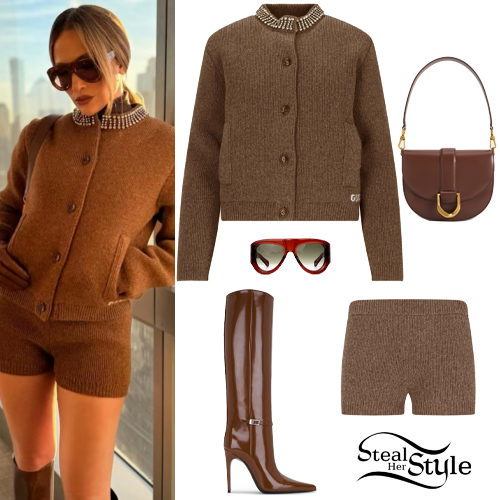 Brown Cardigan and Shorts