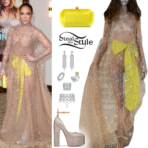 Crystal Nude Dress and Platforms