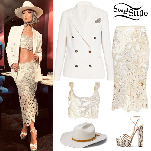 Linen Blazer, Crochet Skirt