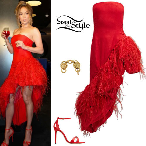 Red Dress and Sandals