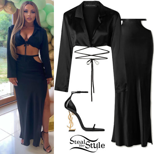 Black Crop Top and Skirt