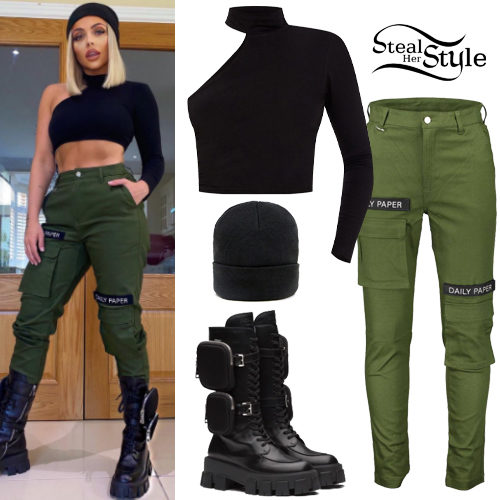 Black Crop Top, Cargo Pants