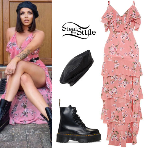 Pink Floral Dress, Platform Boots