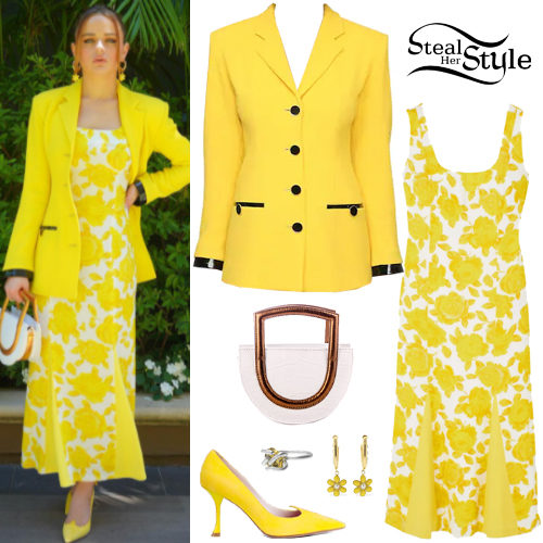 Yellow Floral Dress and Blazer