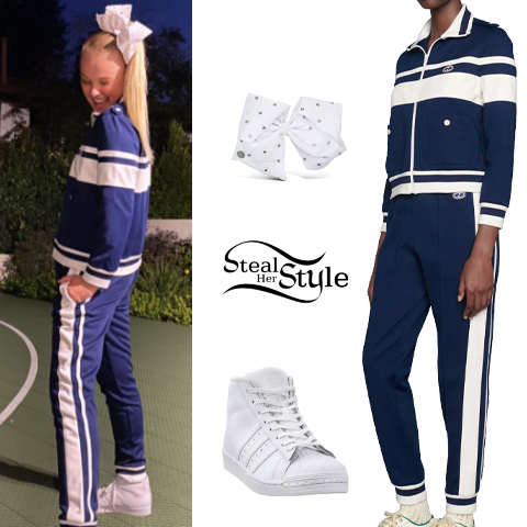 Navy Track Suit, White Shoes