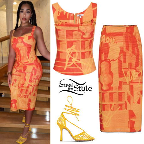 Orange Corset and Skirt