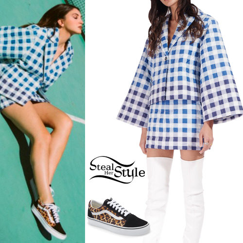 Blue Gingham Jacket and Skirt