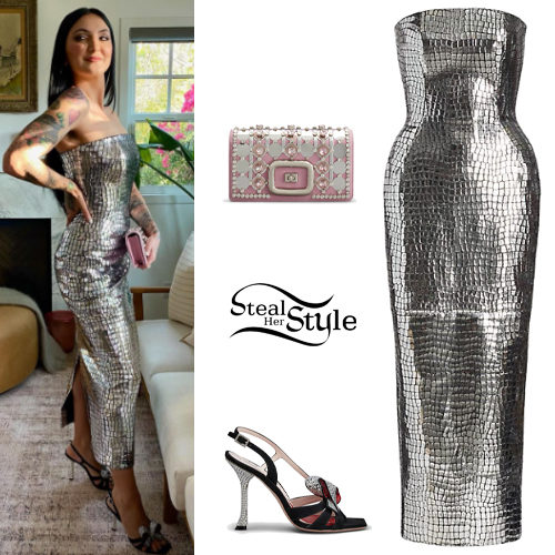 Silver Dress, Bow Sandals