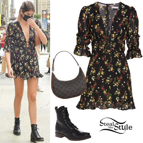 Floral Mini Dress, Black Boots