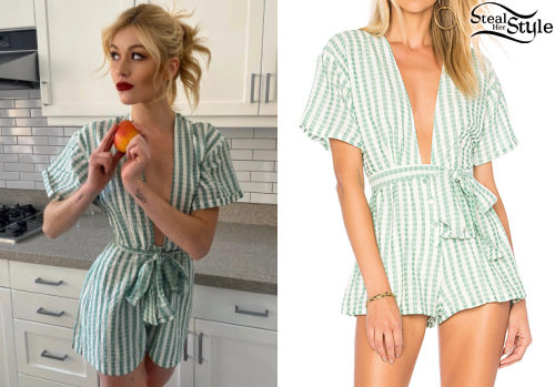 Green Striped Romper