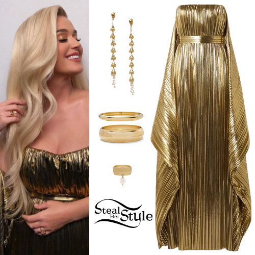 Gold Dress and Jewelry