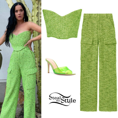 Green Boucle Top and Pants