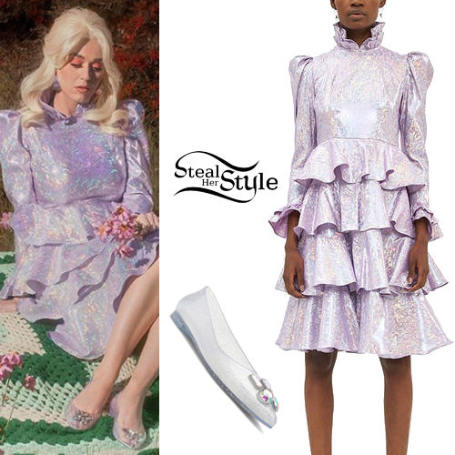Hologram Lilac Dress and Flats