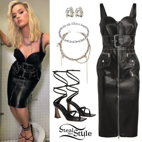 Leather Dress, Strappy Sandals