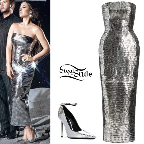 Metallic Dress and Pumps