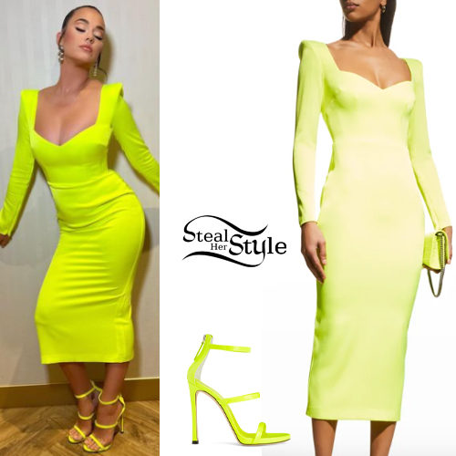 Neon Midi Dress and Sandals