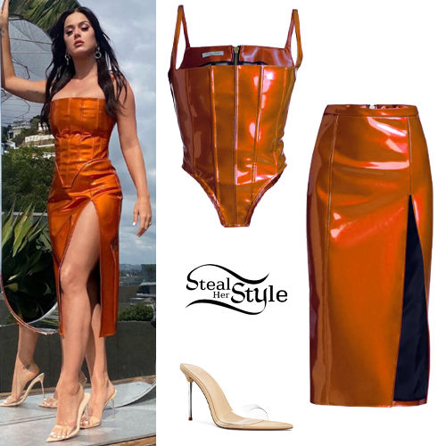 Orange Corset and Skirt