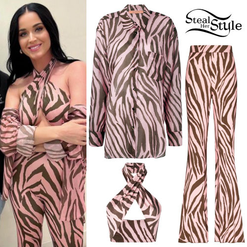 Pink Zebra Print Blouse and Pants