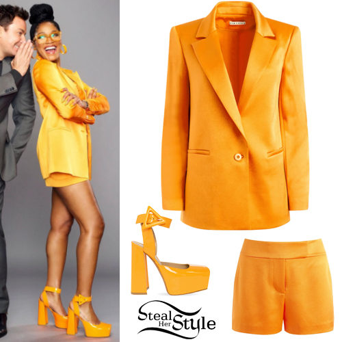 Orange Suit and Platforms