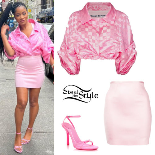 Pink Crop Jacket and Skirt