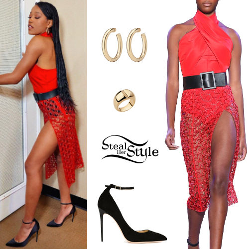 Red Dress, Black Pumps