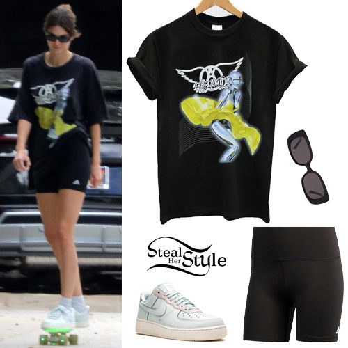 Aerosmith Tee, Black Shorts