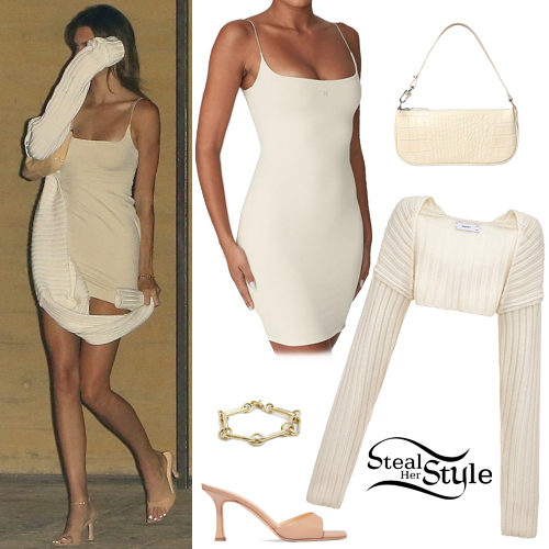 Beige Mini Dress, Mule Sandals