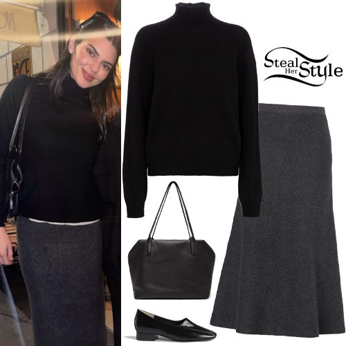 Black Sweater, Grey Skirt