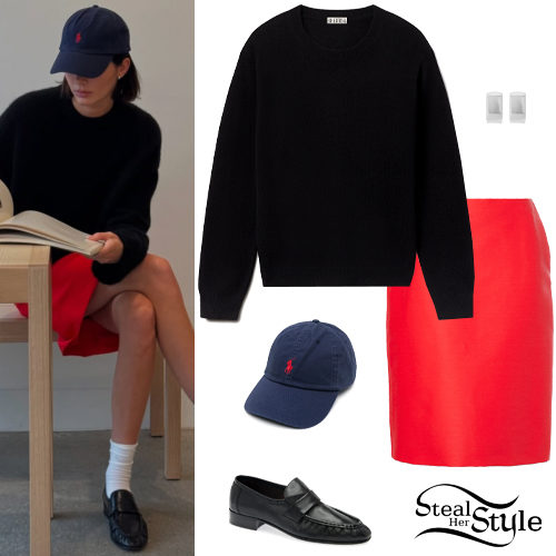 Black Sweater, Red Skirt