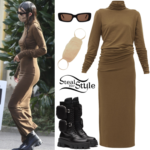 Brown Maxi Dress, Black Boots