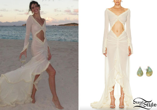 Cut Out Dress, Drop Earrings