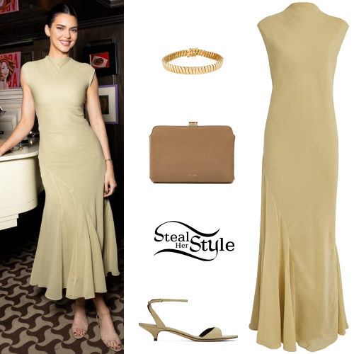 Draped Dress, Leather Sandals