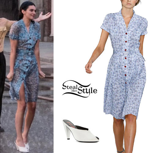 Floral Dress and Pumps