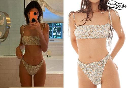 Floral Print Bandeau Bikini Set