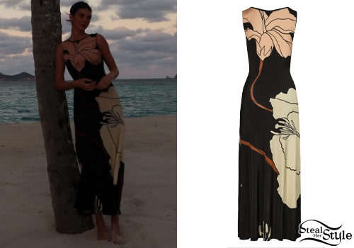 Floral Print Sleeveless Maxi Dress