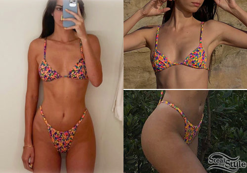 Floral Triangle Bikini and High-Leg Bottoms