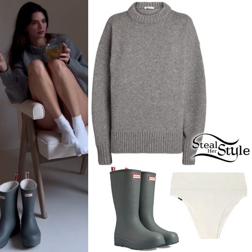 Grey Sweater and Boots