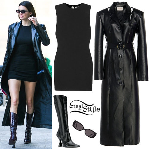 Leather Coat, Black Dress