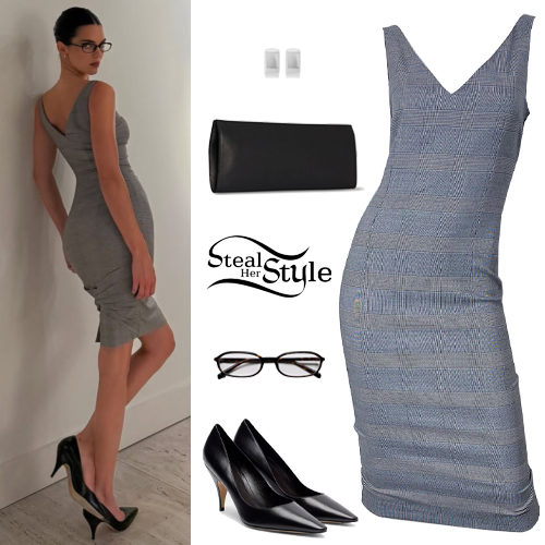 Plaid Dress, Black Pumps