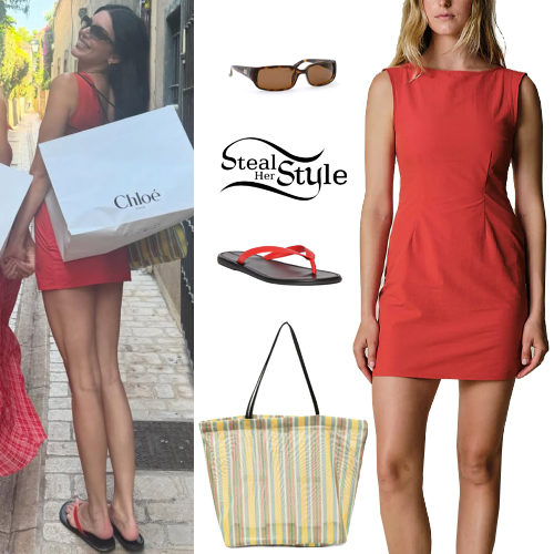 Red Dress and Sandals