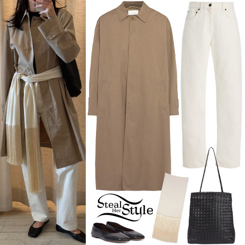 Trench Coat, White Jeans