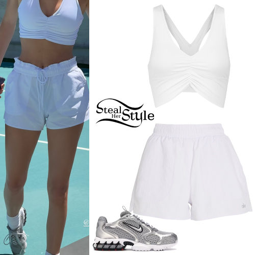 White Wild Thing Bra Top and Alumni Shorts