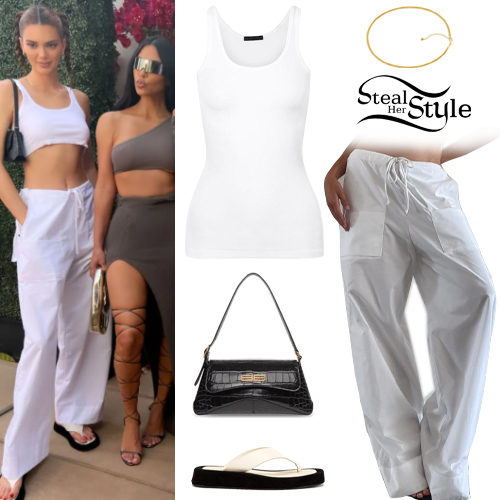 White Crop Top and Cargo Pants