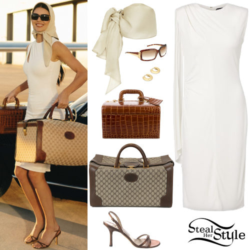 White Dress, Brown Sandals