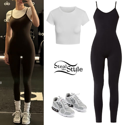 White Top, Black Jumpsuit