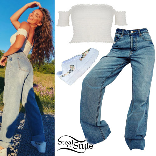 White Crop Top and Jeans