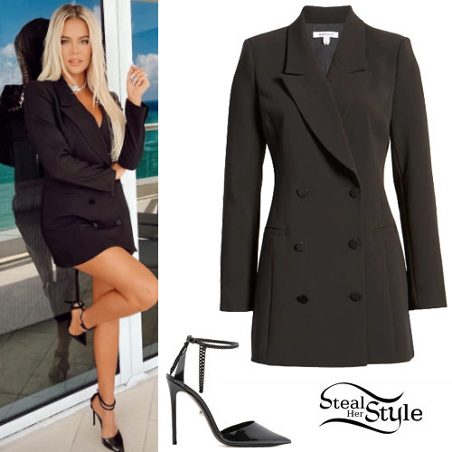 Black Blazer Dress and Pumps
