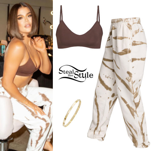 Brown Bralette, Tie-Dye Pants